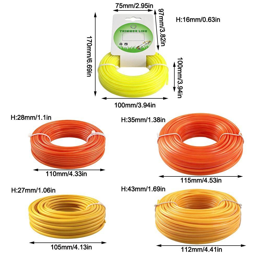 Nylon Grass Rope Round/Star Line Mowing Wire Durable Grass Trimmer Rope for Brush Cutter Strimmer