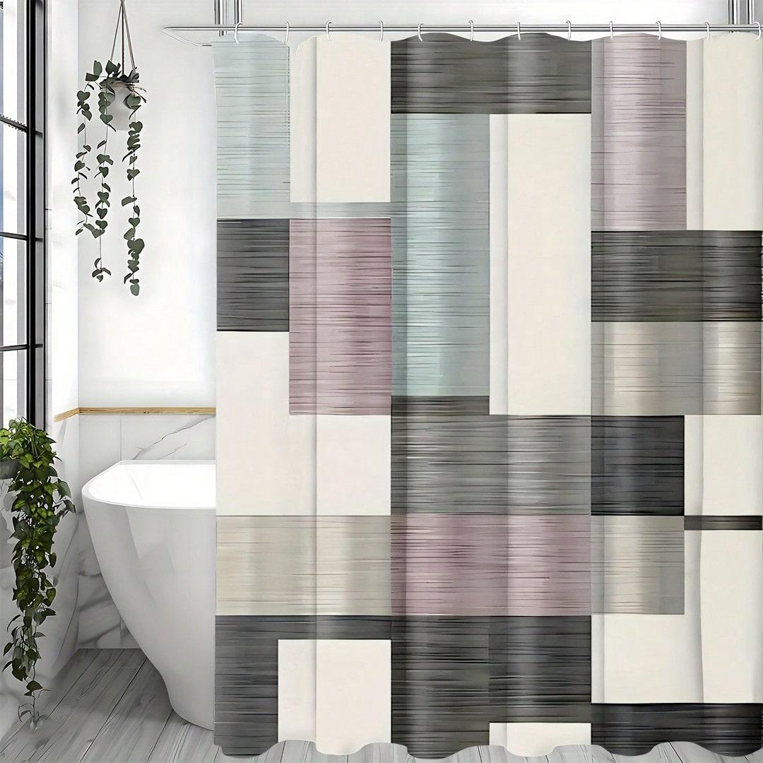 

Modern Striped Shower Curtain - Anti-Mold, Waterproof Bathroom Decor, Unique Gift, Stylish Design, Durable, Elegant 90x180cm