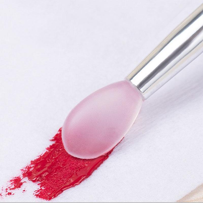 Nail Arts Silicone Applicator Sticks Reusable Chrome Glitter Applying Manicure Tool New Easy-Daub Pigment Silicone Nail Brush