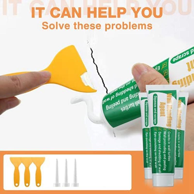 NEW-2 Pack Wall Mending Agent, Drywall Repair Kit With Wall Surface Repair Scraper And Tips,Adhesive Drywall Repair Putty