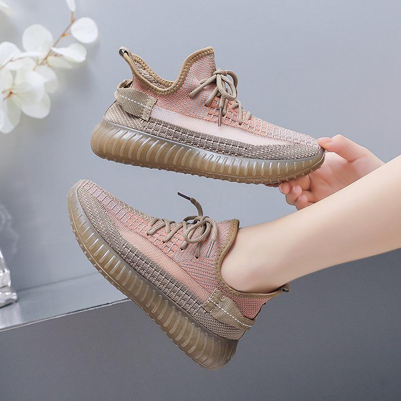 Women's New Fly-woven Shoes, Jelly Shoes, Breathable and Comfortable Student Casual Sports Shoes, Running Shoes