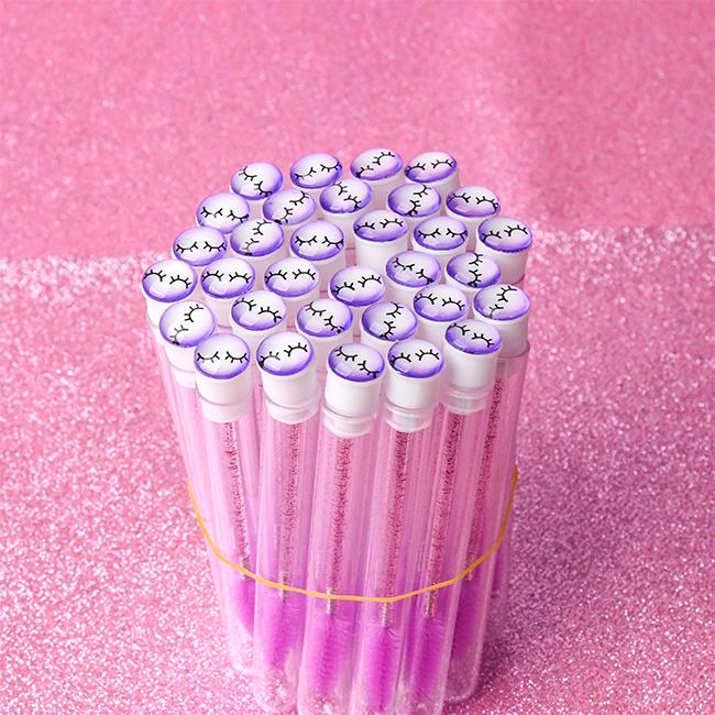 Disposable Mascara Wand Custom Crystal Disposable Mascara Lash Brush and Spoolies Lash Brushes