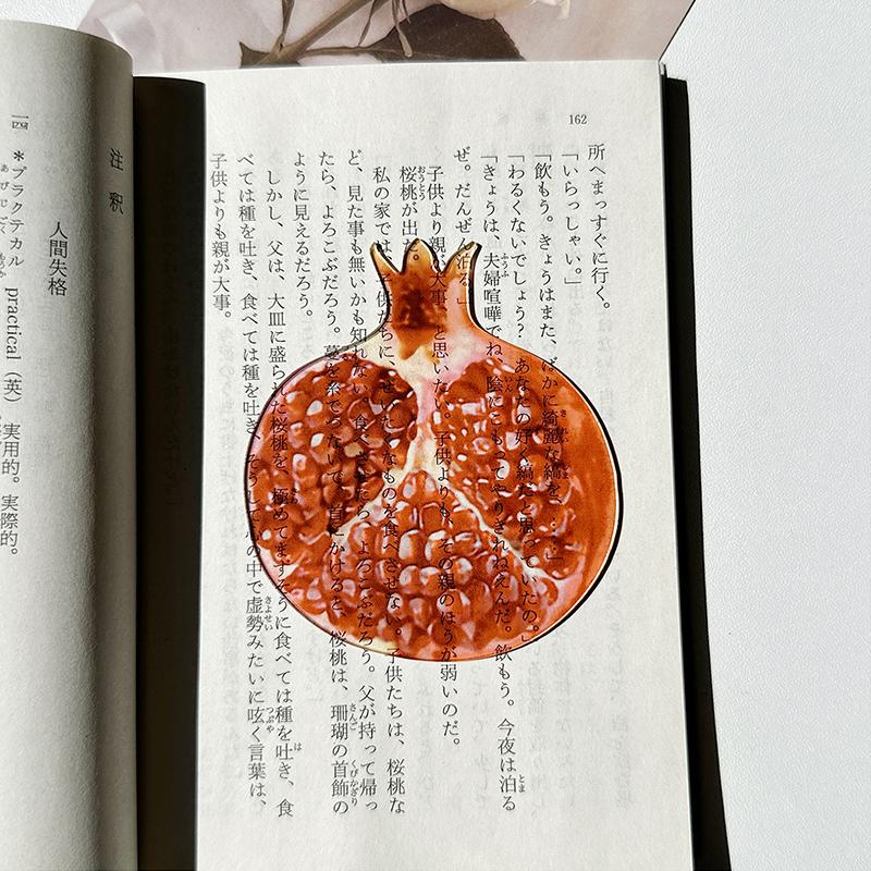 Delicate Transparent Acrylic Apple Bookmark Reading Mark Student Gift Premium Feeling Cute Grape Tomato Bookmarks