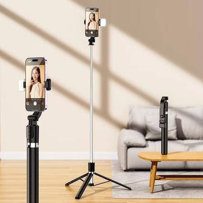 Handheld Bluetooth Cell Phone Tripod Stand 0.7/1/1.7m Selfie Rod  for Video Recording/Photo/Vlog
