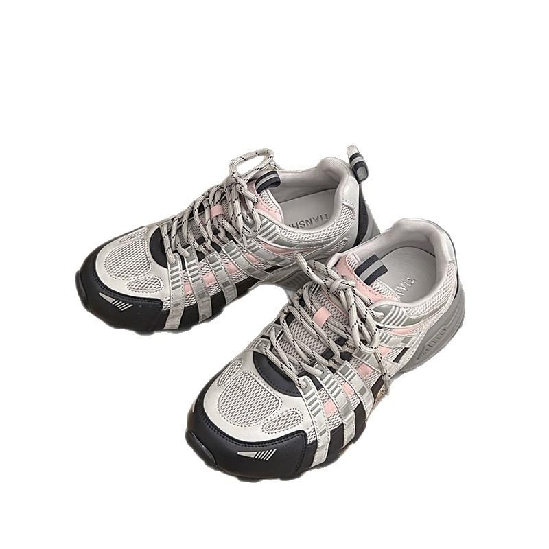 Advanced sense of color matching heightened dad shoes women's 2025 summer new mesh breathable lightweight versatile sports and leisure shoes