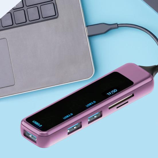 Portable USB Hub Adapter 5-in-1 High Speed Transmission Docking Station USB Type-C To USB TF/SD Adapter for Phone Laptop