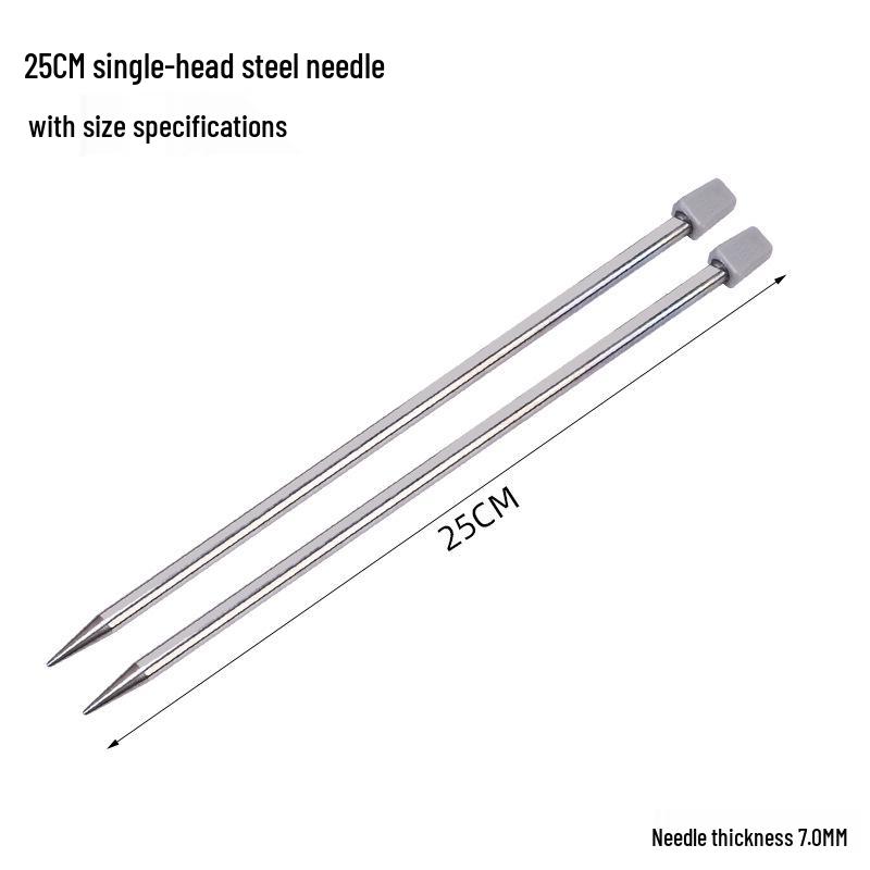 35cm Edelstahl Einspitzige Stricknadeln Set mit Stoppern