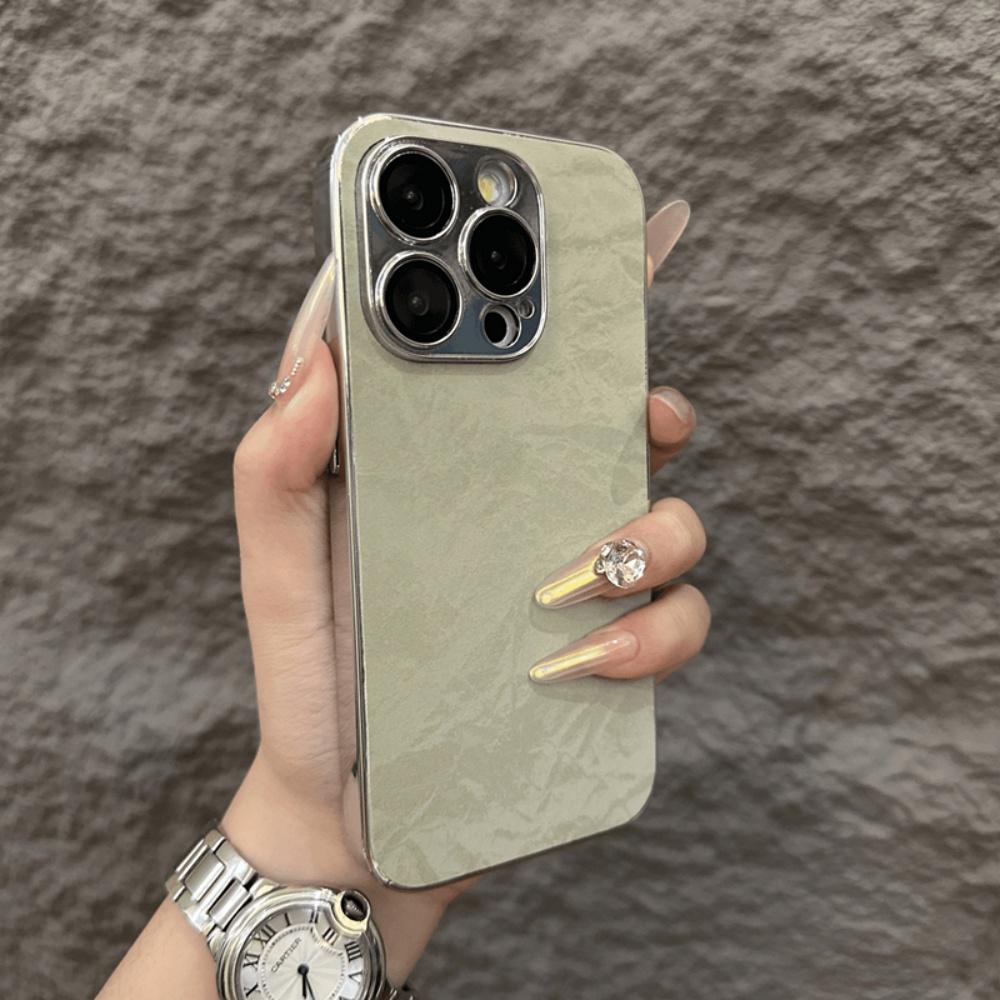 Luxury Aurora Snow Mountain Pattern Case For iPhone 17 Air 16 15 14 13 12 Pro Max 11 17Pro Plating Armor Camera Glass Capa Funda