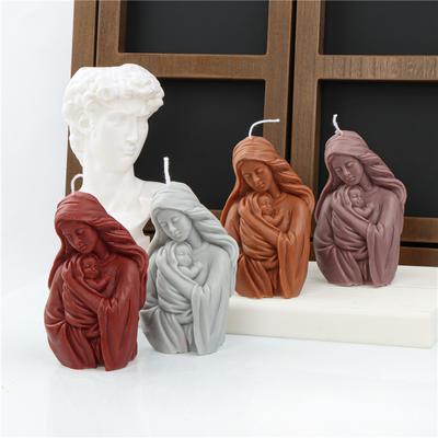 The Virgin Mary Mom With Baby Jesus Candle Mold DIY Craft Moulds Handmade Gift Soap Polymer Clay Plaster Epoxy Resin Moulds