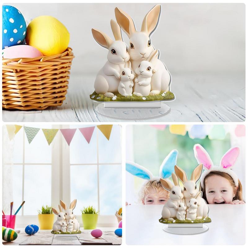 Easter Bunny Centerpieces For Tables Cute Bunny Family Easter Table Centerpiece 18cm/7inch Home Decoration Desk Sign Decor For