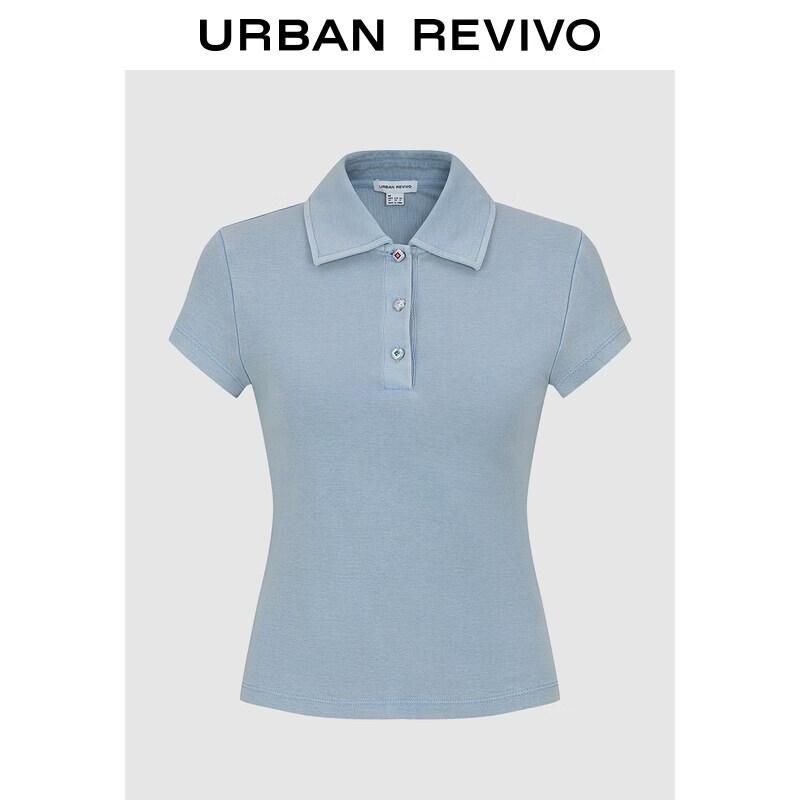UR2026 Women s Urban Design Button Half-Placket Polo Shirt M