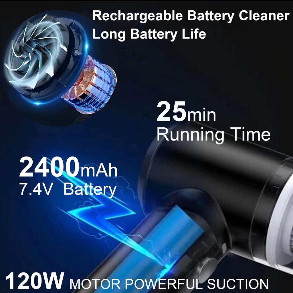 Cordless Handheld Vacuum 8000Pa 2 In 1 Air Blower Mini Car Cleaner Rechargeable