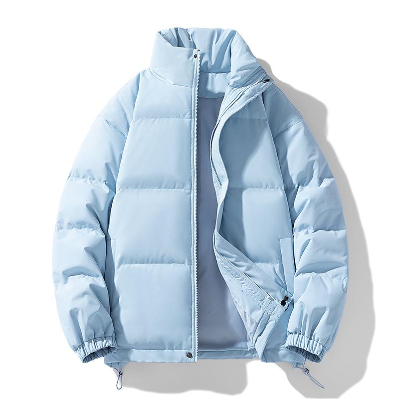 Stehkragen Baumwollkleidung Herren und Damen Abschnitt Winter Verdickt Locker Baumwolljacke Paarmodelle Einfarbig Brotkleidung Baumwollmantel