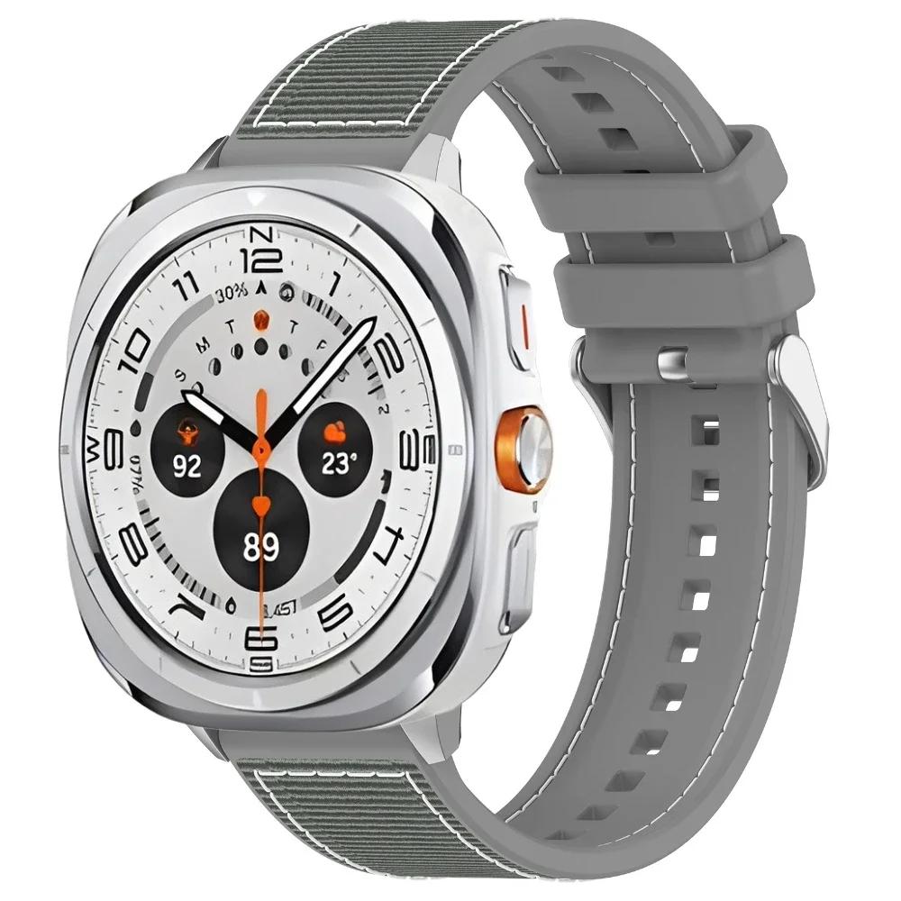 

Silicone Nylon Strap for Samsung Galaxy Watch 8-7 Ultra 47mm No Gap Replaceable Bracelet for Galaxy Watch Ultra Watchband Galaxy Ultra 47mm