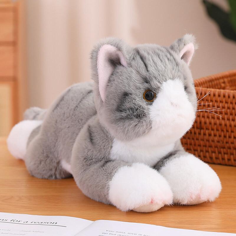 Fluffy Pomeranian Plush Toy Cat Doll Car Ornament Cute Kitten Pillow Pacifying Doll