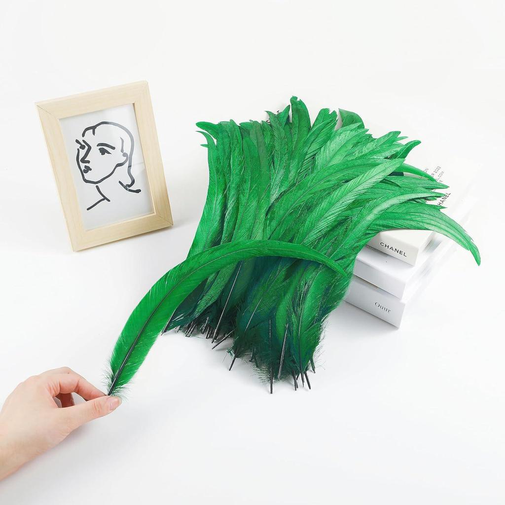 Natural Rooster Tail Feathers for DIY Clothing Accessories, Handmade Props & Tassels