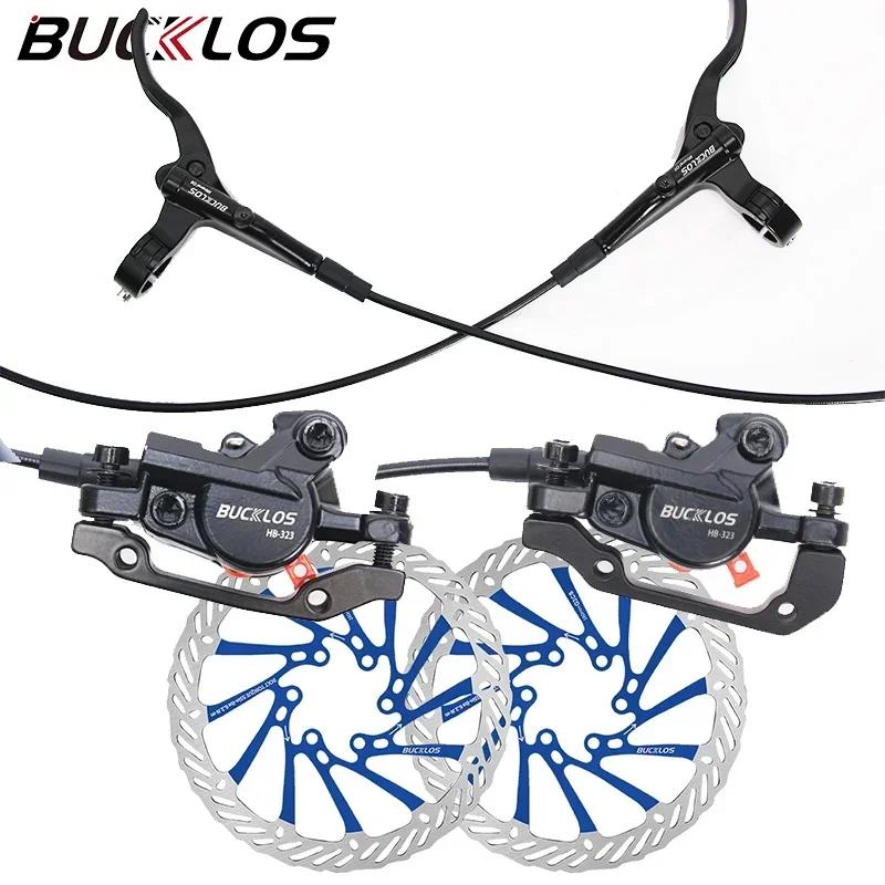 BUCKLOS Bike Hydraulic Brakes Set 160mm Bicycle Disc Brake Set Aluminum Alloy Road Mountain Bike Hydraulic Disc Brake Kit