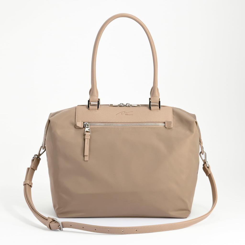 Und Luno Nylon Tragetasche A4 Aufbewahrung 2WAY Kann für den Weg zur Arbeit oder Schule verwendet werden 15582 Greige [Doppel Tag/Nacht] An/Aus Nr.15582 Damen