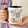 Taza de Café Novedosa, Taza de Cerámica, con Diseño de Patrón de Punto 3D, Gran Capacidad, Segura para Microondas, Taza Colorida, Duradera, Taza de Té, para Amantes de las Manualidades, Cocina