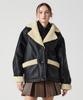 Awesome Studio Leather Shearling Jacket Black