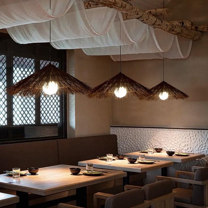 Zen Style Handwoven Bamboo Rattan Pendant Lamp