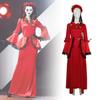 Scary Ghost Costume For Halloween Zombie Bride Retro Red Dress Cosplay