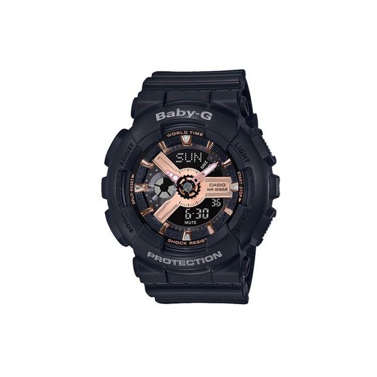 

Casio Baby-G Cool Black Sports Dual Display Waterproof Watch Women watches BA-110RG-1A Regular Watch Box,Regular