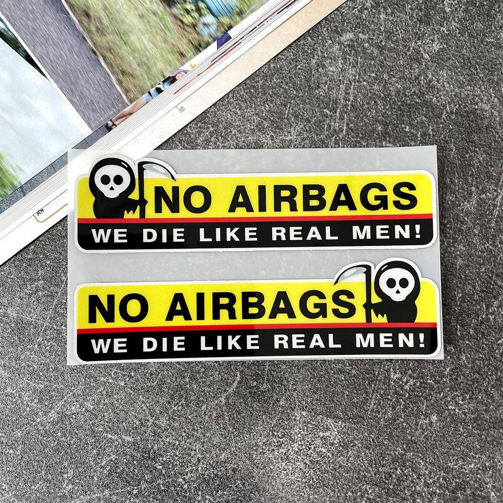 Funny Reflective Death God No Airbag Sticker for Motorcycles and Cars