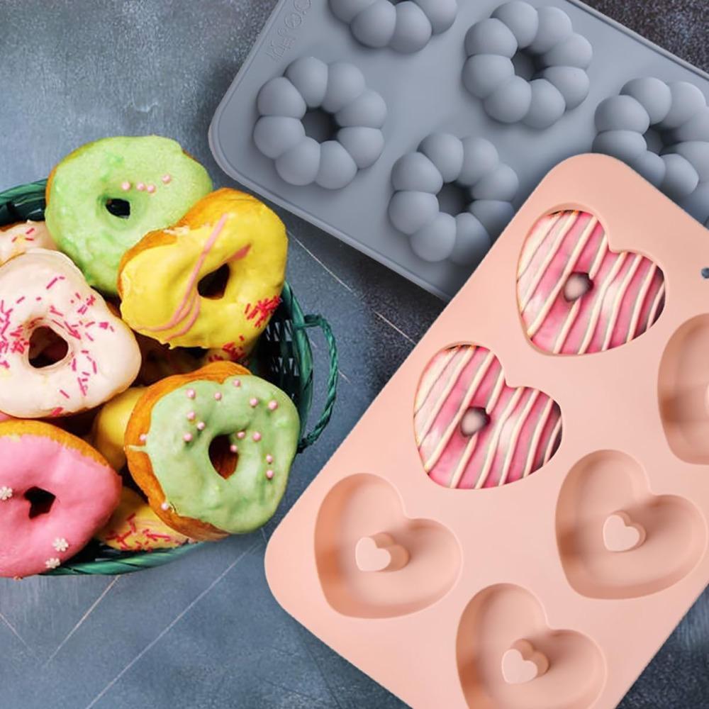 3PCS Silicone 6-Cavity Donut Baking Pan Soft Bread Mold Household Dessert Mold  Cake