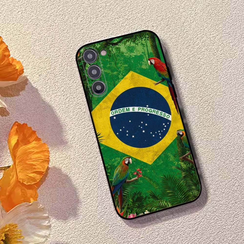 Brazil Flag Support Phone Case Black Silicone Soft For Samsung Galaxy A73,A72,A71,A70,A53,A52,A51