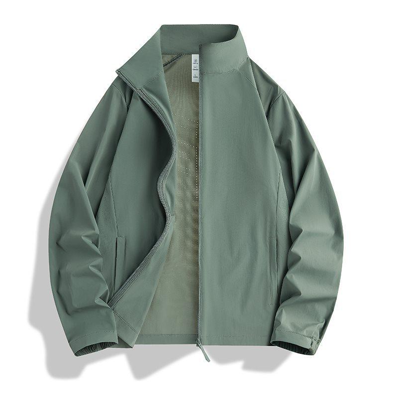 UPF50+ Sun Protection Jacket: Ice Silk, Stand Collar, Loose Fit, Breathable for Outdoor Camping and Cycling