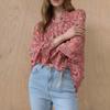 MAXZA Ruffle Collar Flower Chiffon Blouse Zc08qb001on