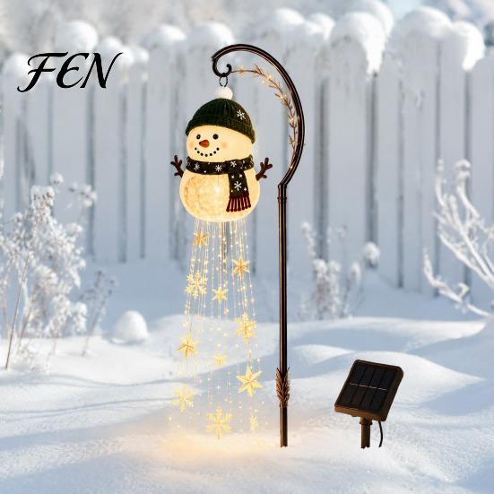 Thoughtful Birthday Gifts for Gardeners Solar Snowman Water Fountain Garden Light, Glowing Yard Lamp with Magic Powered Path Lighting Effect,