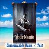 Beach Towel Custom Name Text, Quick Dry Large Towel For Beach HomeTerrifier Art the Clown