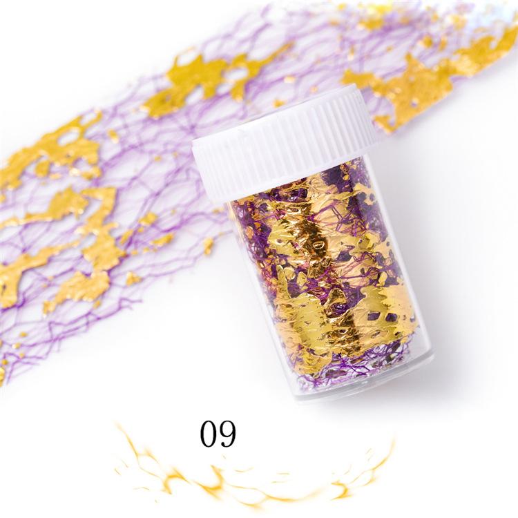 1 Stück 3D Netz Nageltattoo Gold Silber Netzlinienband auf Nägeln Holo Klebe Seidenfolie Nagelkunst Dekorationen Nagellack Aufkleber 4*50cm