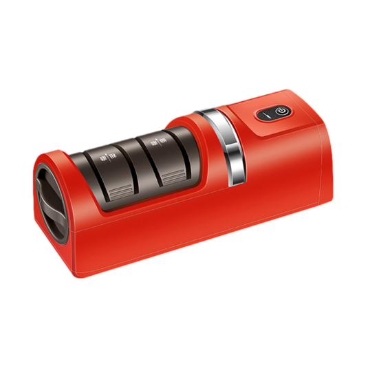 Electric Knife Sharpener Quick Sharpening Polishing Double Sided Knife Sharpener Anti-Slip Base Three-Speed Adjustment Household Knife Sharpener
