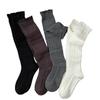 Seasonal Floating Hollow Calf Socks Warm Knitted Retro Gray Heavy Industry Long Tube Stacked Cotton Socks