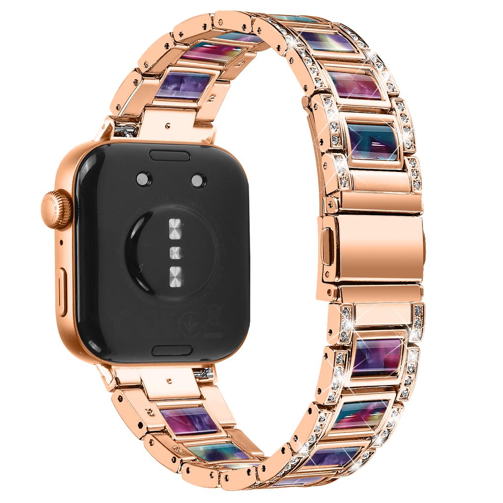 Für Huawei Watch Fit 3 Metalllegierung Uhrenarmband Strasssteine Harz Armband