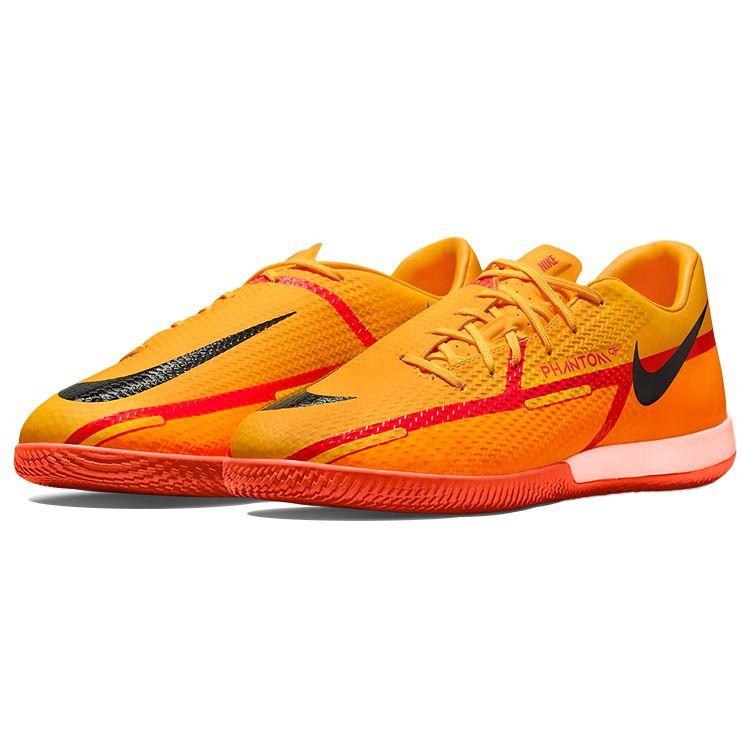 Nike Phantom GT2 Academy Round Toe Lace-Up IC/IN Indoor Shock Absorbing Non-Slip Durable Soccer Shoes Men Sneaker Orange DC0765-808