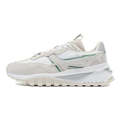 Li Ning Fang Yuan Evo Bequemes Gewebe Synthetisches Leder Zweilagiges Wildleder Stoßdämpfend Rutschfest Low-Top Laufschuhe AGCR228-5