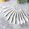 5PCS Mini Ceramic Tea Coffee Sugar Dessert Spoon Porcelain Spoons Kitchen Pure White Flatware