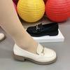 Autumn fashion soft leather loafers versatile British style soft bottom soft surface one pedal flat bottom women comfortable