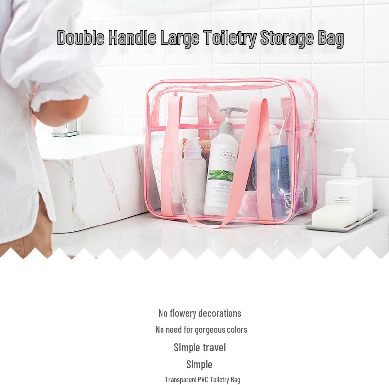 Fresh Clear Makeup Bag - Waterproof, Handheld, Single Shoulder, Toiletry Bag - Customizable