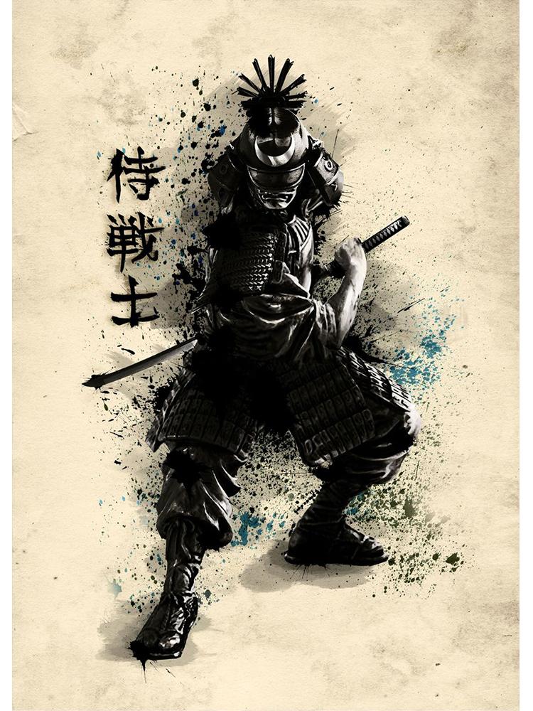 Retro Japanese Samurai Posters Canvas Painting Japan Culture Wall Art Picture For Living Room Home Decoration Frameless