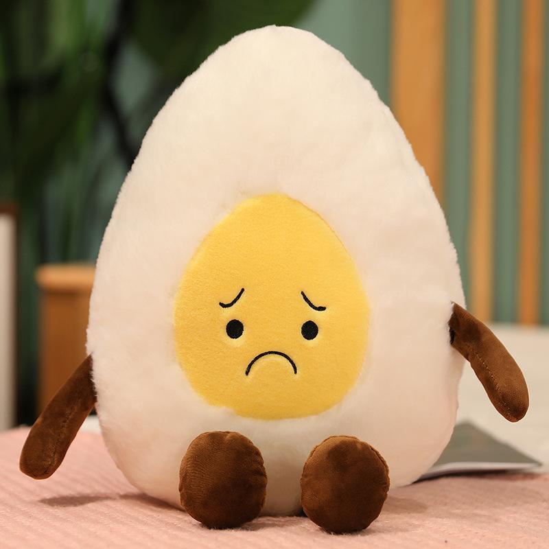 Ungiftige 38cm Kinder Spielzeugpuppe Niedliche Gekochte Ei Puppe Plüsch Heilende Spiegelei Weiches Plüschkissen Ornament