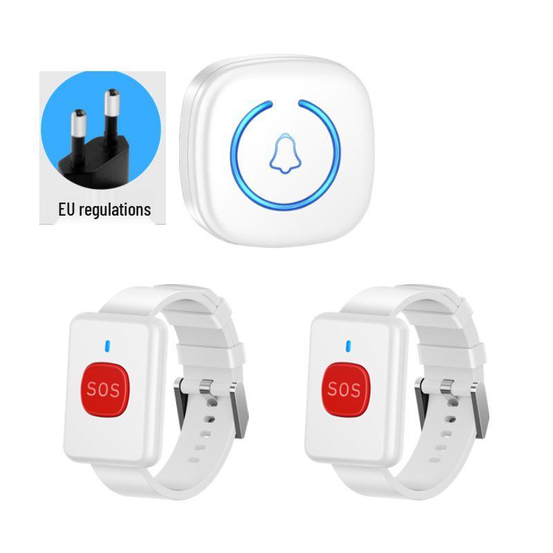 Wireless A6 Doorbell with Emergency Wristband and Lanyard - Long-Range European/American Standard