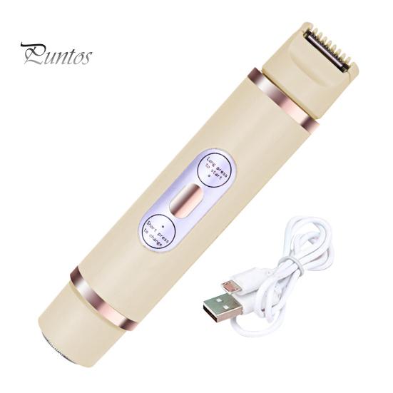 

Жіноча електробритва USB Перезаряджається Подвійна головка IPX7 Водонепроникна Портативна Обличчя Тіло Зона Бікіні Рука Нога Епілятор Бритва Тример бежевий