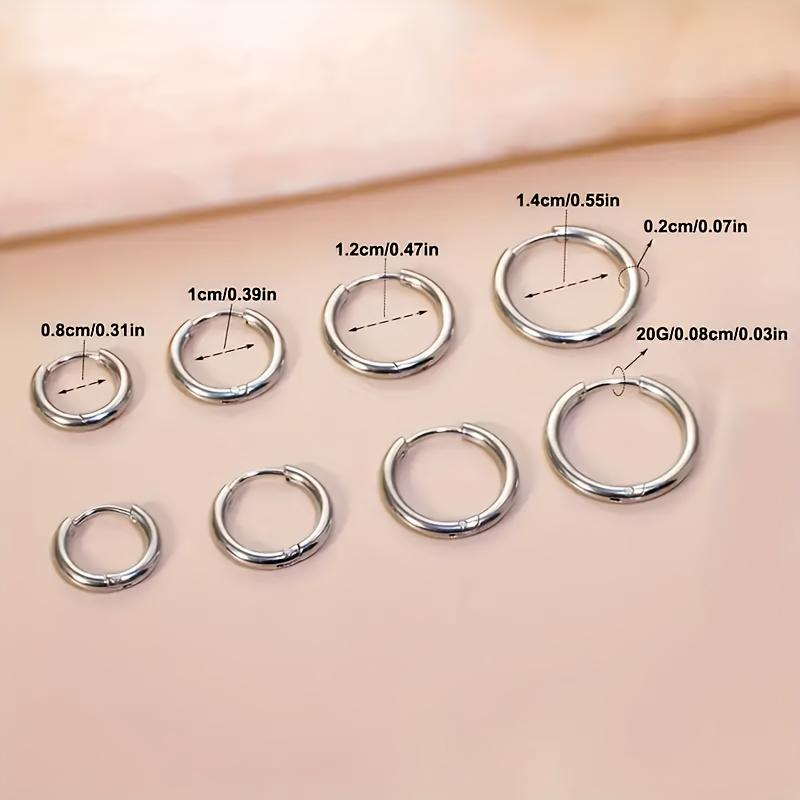 12-Pair Stainless Steel Earrings Set , Flat Back Studs, Small Size for Men  Women Cartilage Earrings for Multiple Piercings