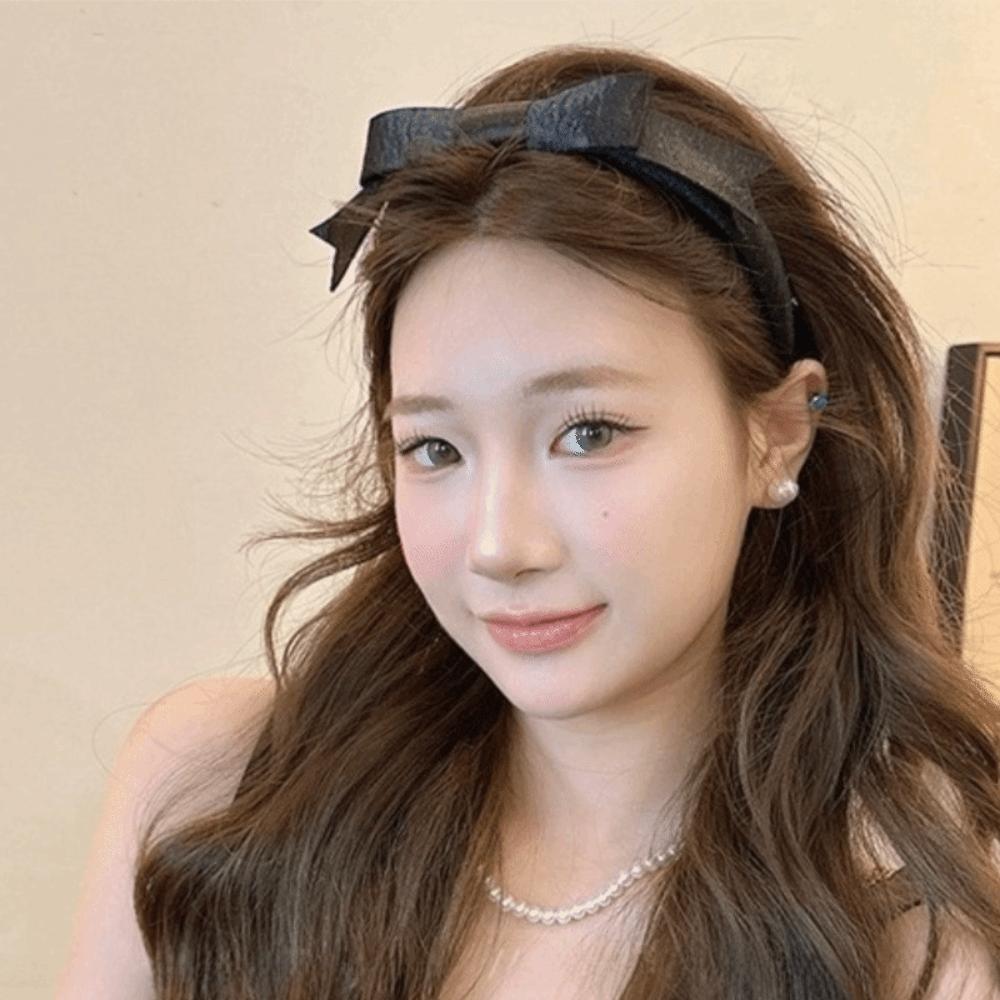 Thin Bow Headband Non-Slip Women Hairband Elegant Balletcore Hair Band  Student