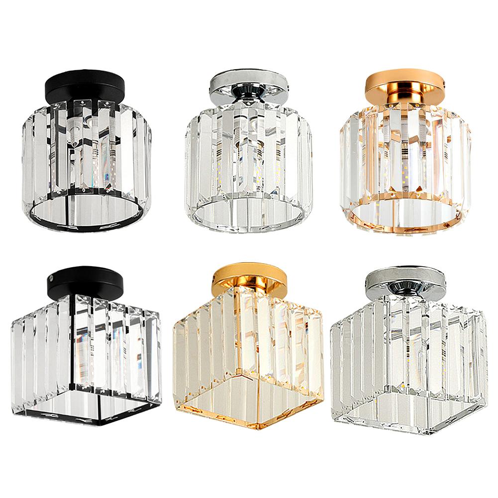Lustre Moderne en Cristal à 3 Ampoules Douille E27 Lampe de Plafond pour Chambre à Coucher Lampe Suspendue pour Salon Chambre à Coucher Cuisine Couloir